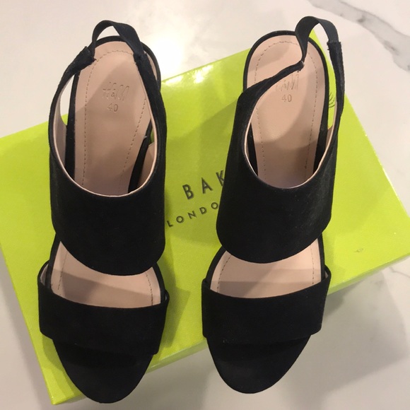 H&M Chunky Slingback Heels (Black) - Size 40 (Fits like US 9) - Picture 5 of 6